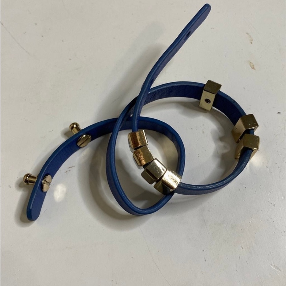 Armani exchange bracelet blue leather metal